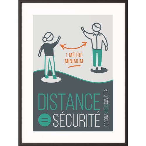 Cadre D'affichage Gardez Vos Distances Format A4 - Paperflow