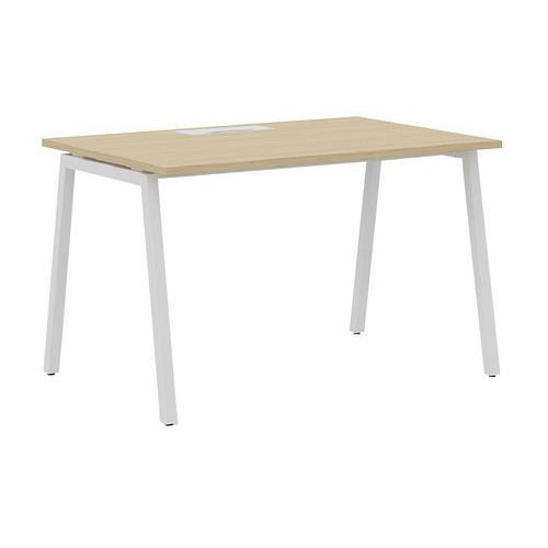 Bureau Droit 180 Cm Pieds A Chêne/blanc Manutan