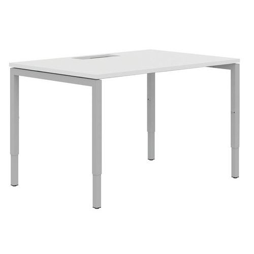 Bureau Droit 180 Cm Pieds U Ajustables Blanc/alu Manutan