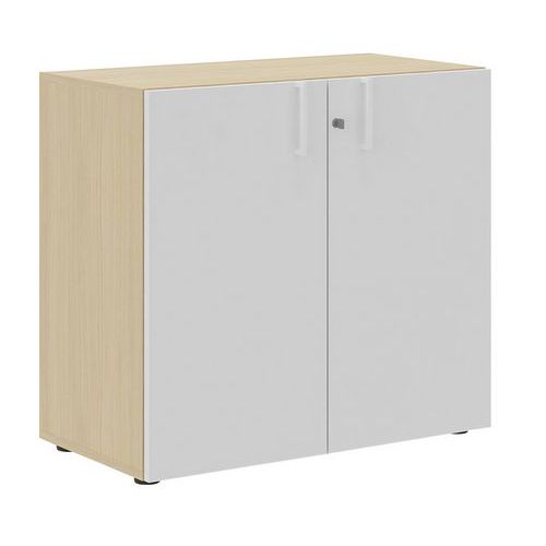 Armoire à Portes Battantes H.75 Cm Chêne/blanc Manutan