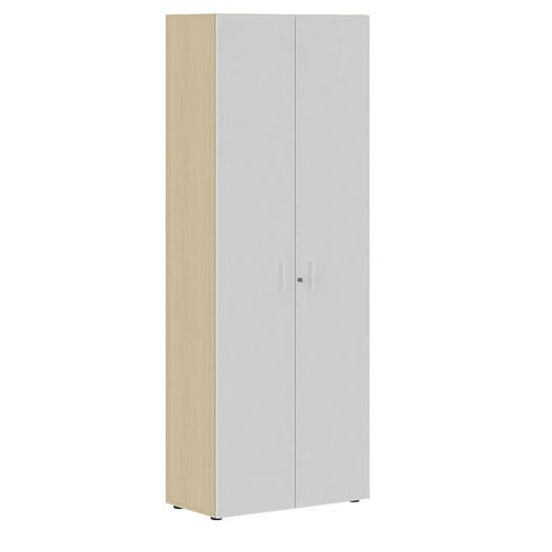 Armoire à Portes Battantes H.200 Cm Chêne/blanc Manutan
