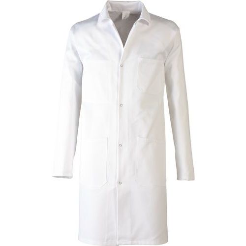 Blouse De Travail En Coton Blanc Avec Matières De Qualité