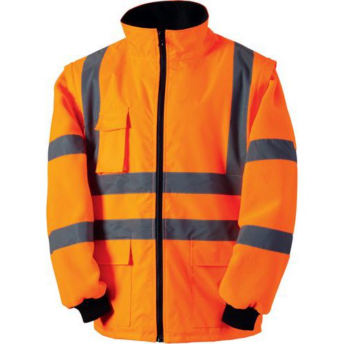 Veste Imperméable Haute Visibilité Orange Polaire Taille Xxl