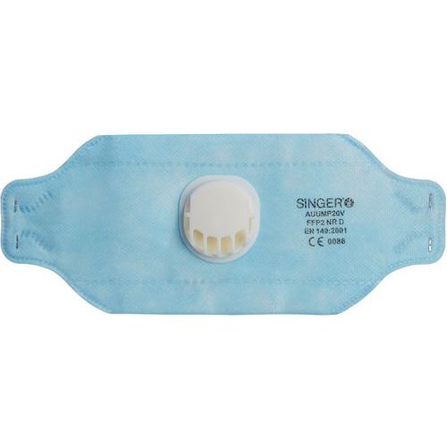 Boîte De 20 Masques à Valve Pliables Horizontal Bleu Ffp2d