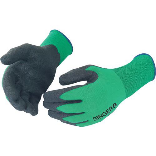 Gants De Manutention Enduction Pvc Noir/vert Taille 9