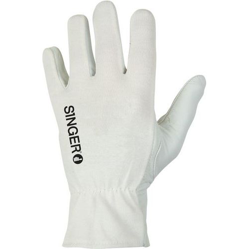 Gants De Manutention Cuir Agneau Au Dos Jersey à lastique De Taille 8