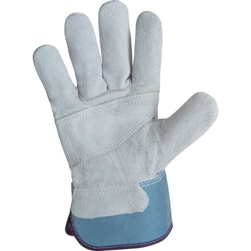 10 Gants De Manutention En Cuir Croûte Naturelle Avec Renfort Croûte