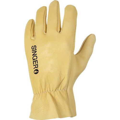 Gants De Manutention Hydrofuge Tout Fleur De Bovin Beige De Taille 9