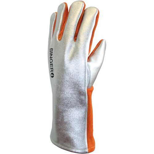 Gants De Protection Thermique Croûte à Haute Température Au Dos Aluminium Taille 10