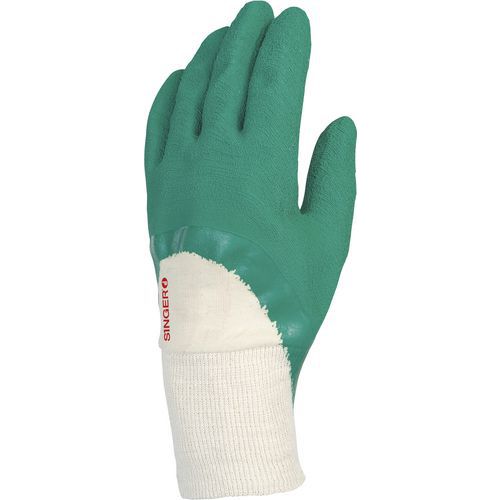 Gants De Manutention Latex Vert Sur Support Interlock De Taille 7
