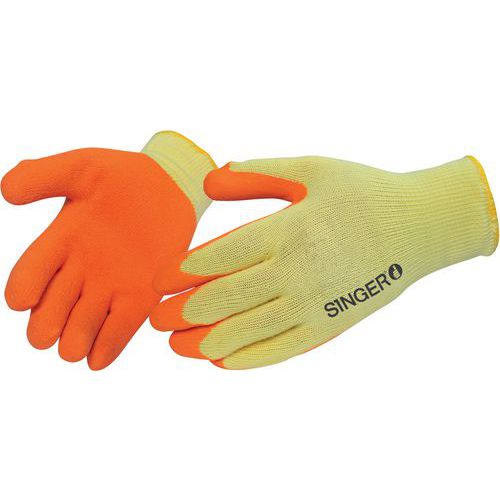 Gants De Manutention Tricoté à Enduction De Latex De Jauge 10 Et De Taille 8
