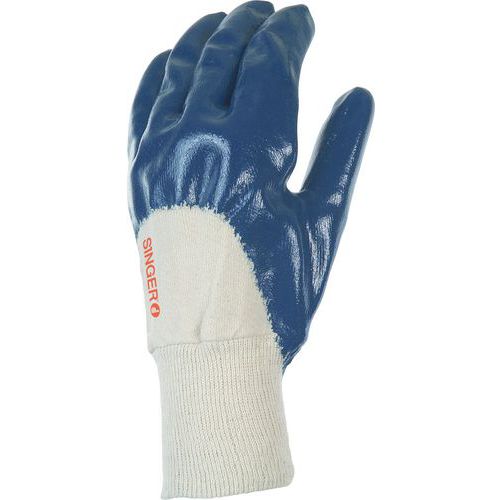 Gants De Manutention Nitrile Lourde En Bleu à Dos Aéré De Taille 9