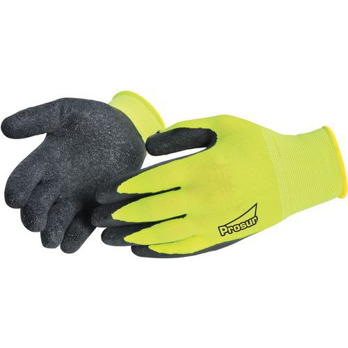 Gants De Manutention Polyester Enduction Latex Jaune/noir Taille 10