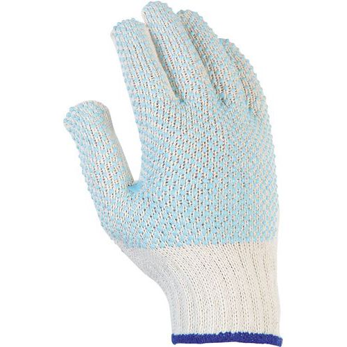 Gants De Manutention Tricoté Polyester/coton Picots Pvc 2 Faces Taille 10