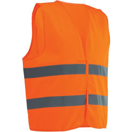 Gilet Haute Visibilité En Orange Avec 2 Bandes De Taille Xl