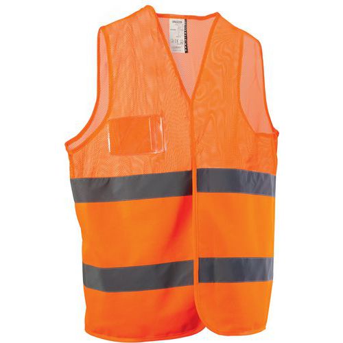 Gilet Haute Visibilité En Orange Maille Meshair De Taille L