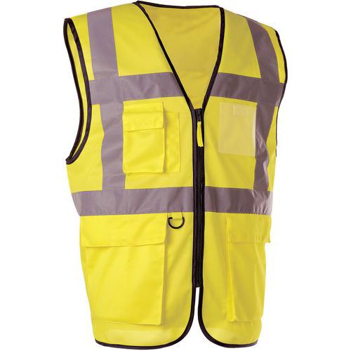 Gilet De Signalisation Haute Visibilité Jaune Multipoches
