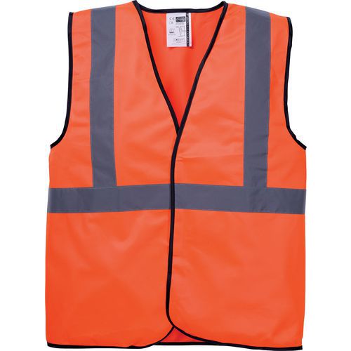 Gilet Haute Visibilité Orange En Pur Polyester De Taille M