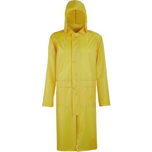 Manteau De Pluie Jaune à Capuche En Pvc De Taille M