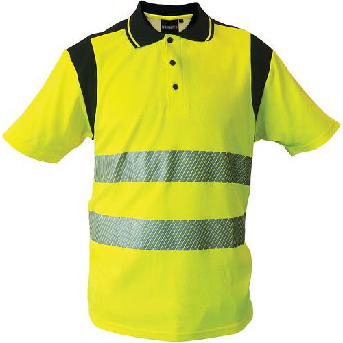 Polo Visible En Polycoton Jaune Manches Courtes De Taille L