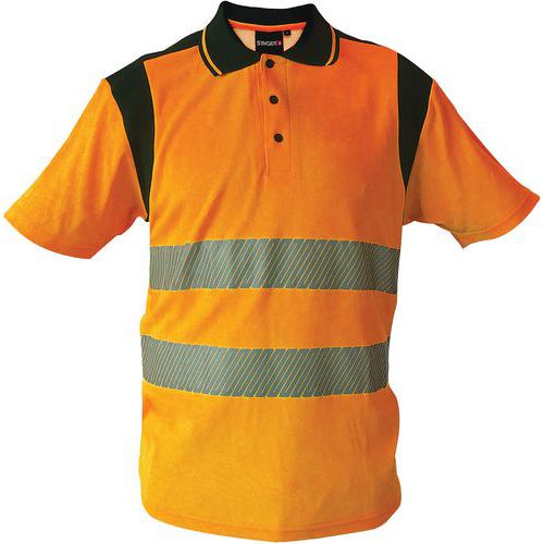 Polo Visible En Polycoton Orange Manches Courtes De Taille S
