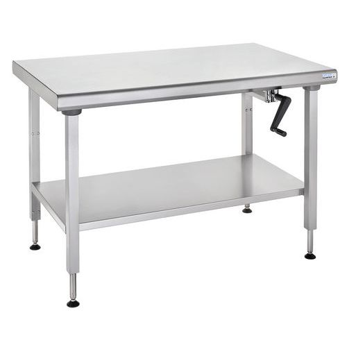 Table Centrale à Hauteur Réglable Ergonomix Avec Ã‰tagère 700x1800 Mm