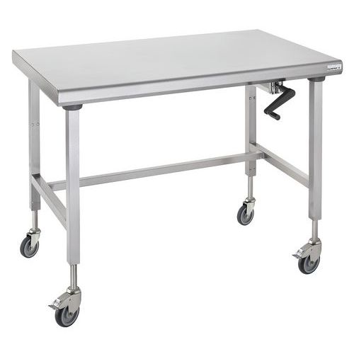 Table Sur Roues Centrale à Hauteur Réglable Ergonomix 700x1000 Mm