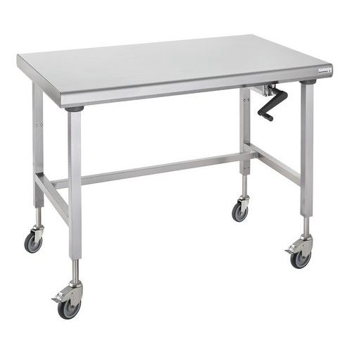 Table Sur Roues Centrale à Hauteur Réglable Ergonomix 700x1800 Mm