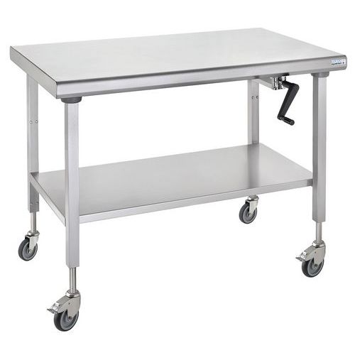 Table Sur Roues Centrale Ht Réglable Ergonomix Avec Ã‰tag 700x1000mm