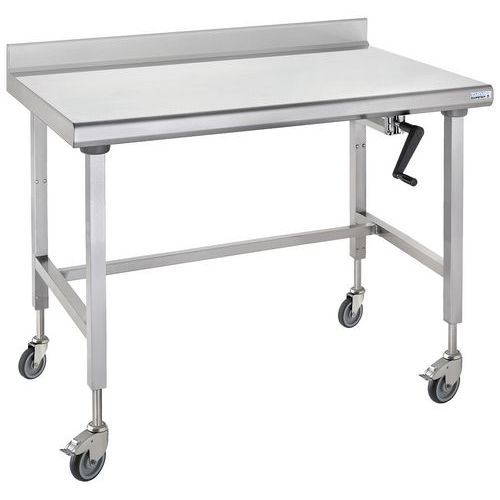 Table Sur Roues à Dosseret à Hauteur Réglable Ergonomix 700x1800 Mm