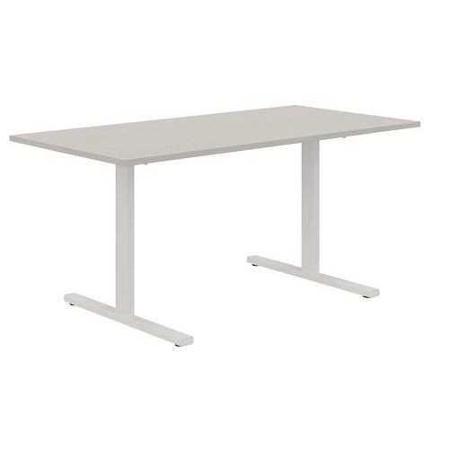 Manutan Expert - Bureau Droit 140 cm Misao - Gris/Blanc - Télétravail - Éco-responsable