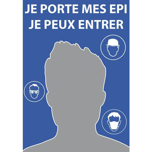 Miroir Consigne De Sécurité - Bleu - 490x710 Mm
