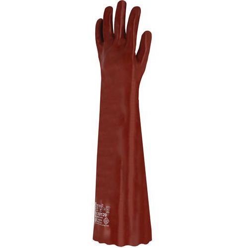 Gants De Manutention De Protection En Pvc Rouge De Taille 10 - 580 Mm