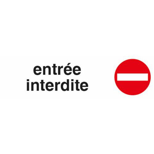 Pavo - Panneau Entrée Interdite Aluminium Rigide Adhésif Rectangle