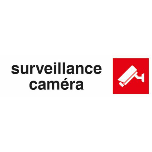 Pavo - Panneau Surveillance Caméra - Rigide Adhésif 17x4.7cm - Signalétique Indication Sécurité