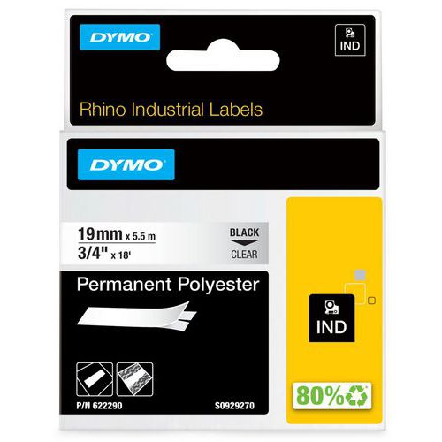 Dymo 1 Ruban Étiquette Industrielle Rhino En Polyester Auto-adhésive - Dymo