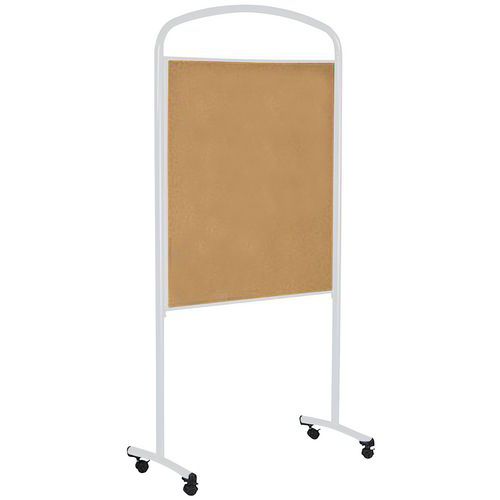 Ulmann - Panneau d'affichage fond liège sur pieds avec roulettes Gris clair 100x200cm - Éco-responsable 52% recyclé