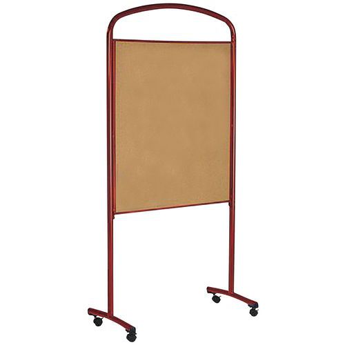 Ulmann - Panneau d'affichage fond liège sur pieds avec roulettes Rouge 100x200cm - Éco-responsable 19% recyclé - 5 ans garantie