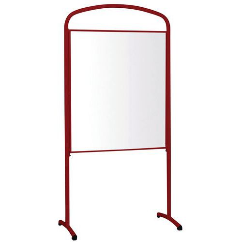 Ulmann - Panneau d'affichage sur pieds fond laqué blanc - Rouge 100x200 cm - Éco-responsable PEFC