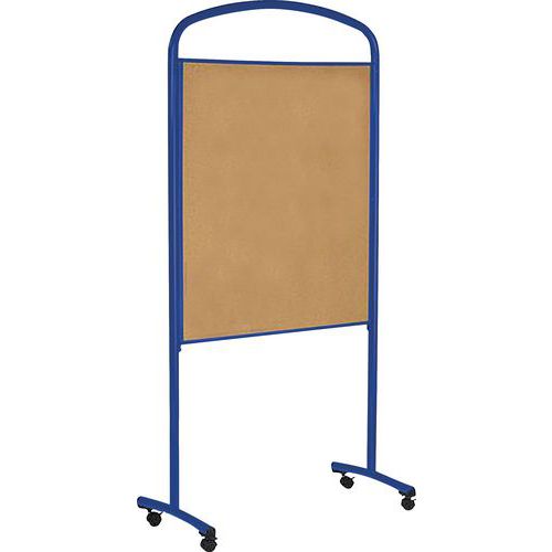 Ulmann - Panneau d'affichage fond liège sur pieds roulettes Bleu 100x200cm - Éco-responsable PEFC