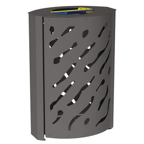 Poubelle Venise Tri Sélectif 2x60l Acier Écrase Cigarette Gris Procity