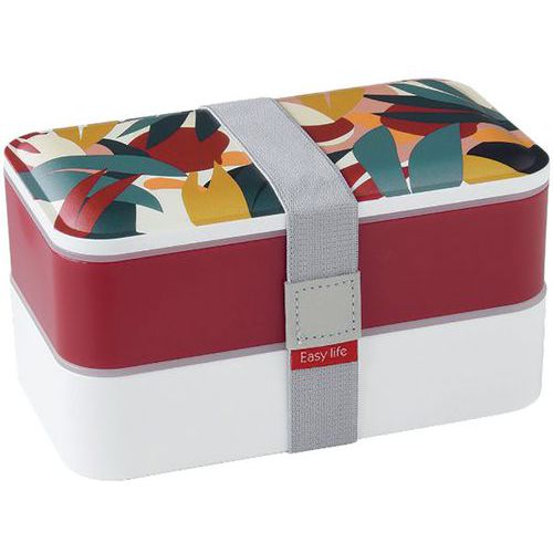 Boîte Repas 2 Compartiments Rouge - Lunch Box - Easy Life