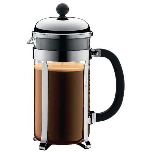 Cafetière à Piston 8 Tasses Chromée & Noire - Chambord