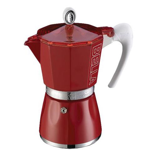Cafetière Italienne 3 Tasses Rouge - Bella - Gat