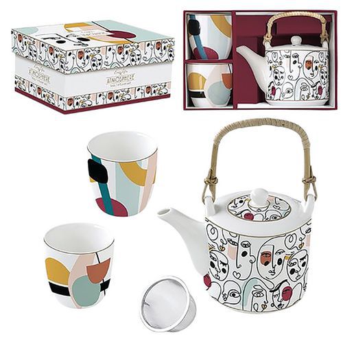 Coffret Théière + 2 Gobelets Modernism - Coffee Mania - Easy Life