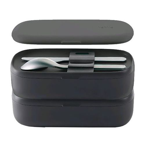 Boîte repas Noire Lunch Box To Go Lekue Manutan.fr