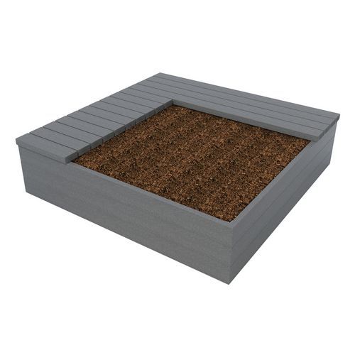 Jardinière Eden 180 X 180 Cm D'angle Gauche - Gris