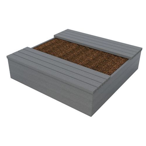 Jardinière Eden 180 X 180 Cm Avec Assises Parallèles - Gris