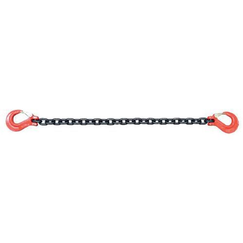 Godet - Chaîne d'arrimage acier D10mm L3,5m - 2 crochets chape linguet - Élingue et accessoires de levage robustes
