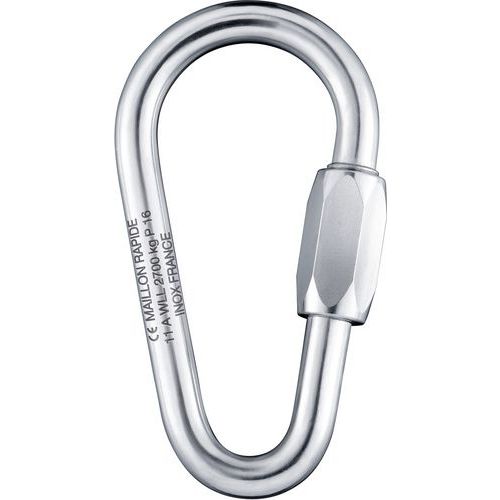 Godet - Maillon rapide poire acier inox D5mm - CMU 400 kg - Élingue et accessoires de levage
